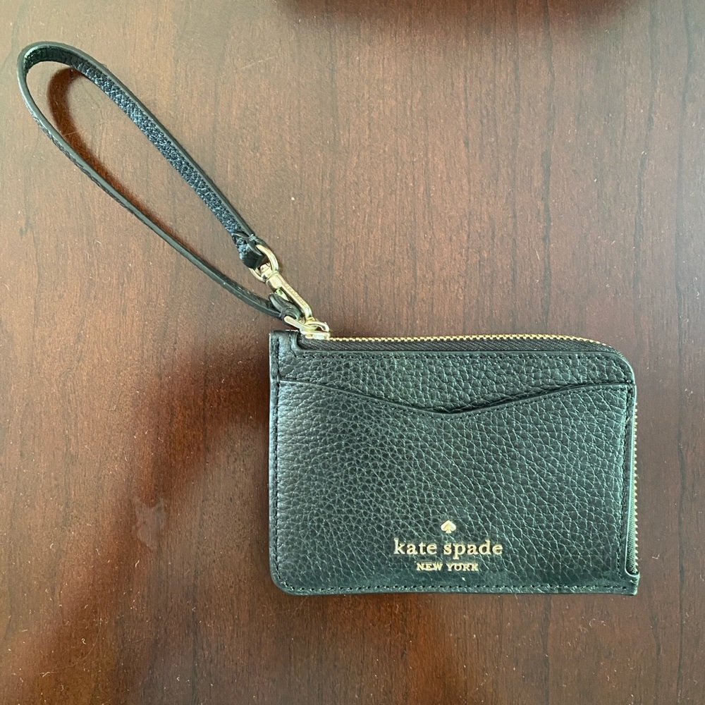 NWT Kate Spade Black Textured Wristlet